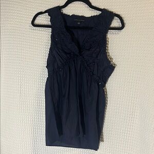 Banana Republic Dark Blue Ruffled Blouse